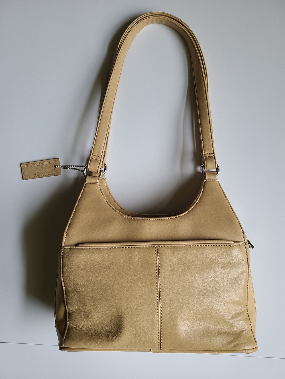 Vintage Visione Beige Faux Leather Shoulder Bag - Picture 4 of 6